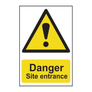 Danger Site Entrance PVC Sign 600 x 400mm Ref 4102