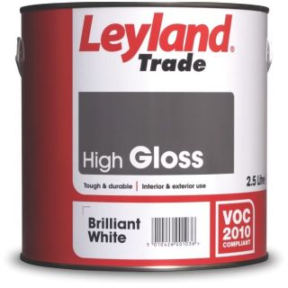 2.5Ltr Leyland Brilliant White Gloss Finish --