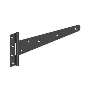 Perry 10 / 250Mm Light Tee Hinges Pair Black 121App0250Bk