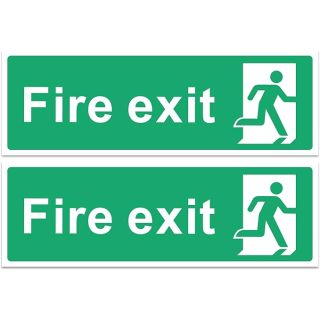 Fire Exit Safety Sign Ref 1524 (2 Signs Per Sheet) 200 x 300mm