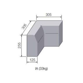 Marshalls 125 x 255mm Half Battered Kerb Angle Internal