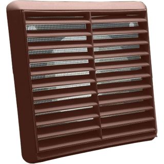 4 Brown Wall Vent With Louvered Grill & Flyscreen