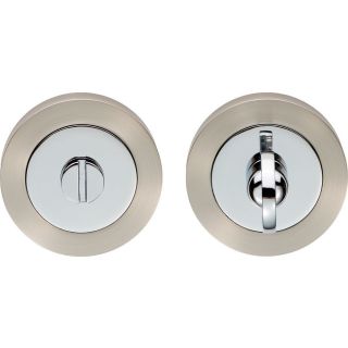 Carlisle Brass Turn & Release on Round Rose Satin/Polished Chrome