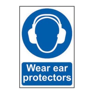 Wear Ear Protectors Plastic Sign 300 x 200mm Ref 0005