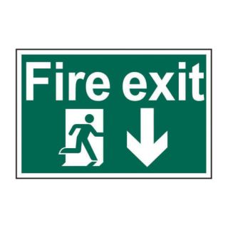 Fire Exit Safety Sign Ref 1503 Semi-Rigid PVC 200mm x 300mm