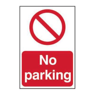No Parking Rigid PVC Sign 200mm x 300mm Ref 0605