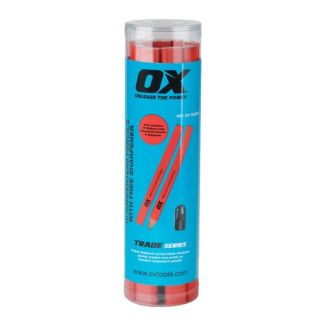 Ox Trade Medium Red Carpenters Pencils Pack 10 Ox-T022910