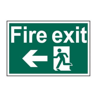 Fire Exit Safety Sign Ref 1506 200 x 300mm Semi-Rigid PVC
