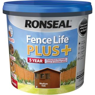 5Ltr Ronseal Fence Life Plus Medium Oak