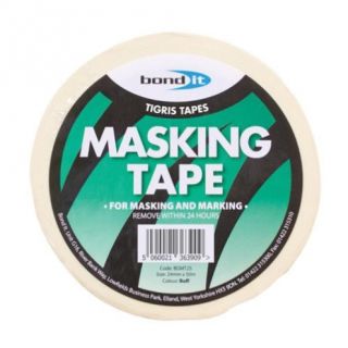 Bond It Masking Tape Buff 25Mm X 50Mtr Bdmt25
